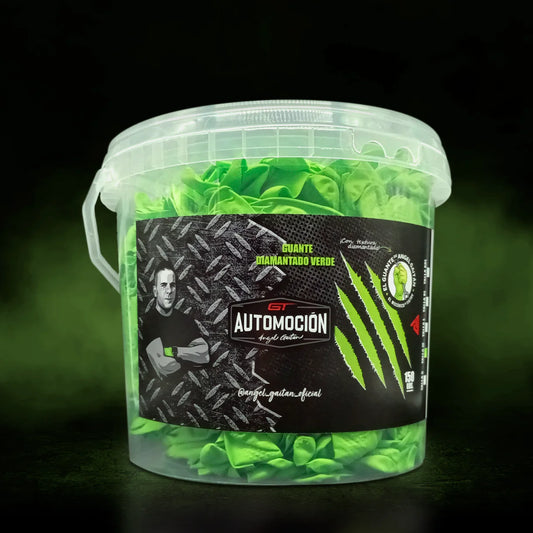 Cubo de guante diamantado verde